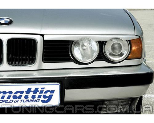 Накладки на фари (війки) BMW E34 (з вирізом) (під фарбування) - 4264-00