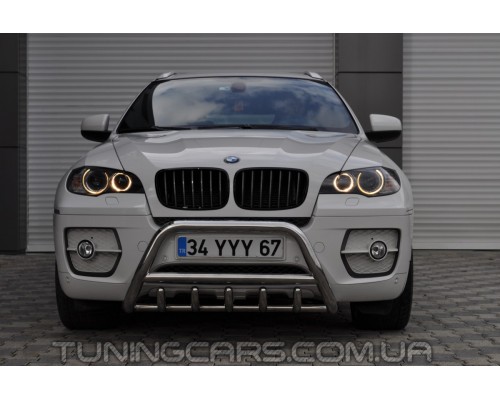 Защита переднего бампера для BMW X6 (2006-2013) BMX6.06.F1-03 d60мм x 1.6 - 2555-33