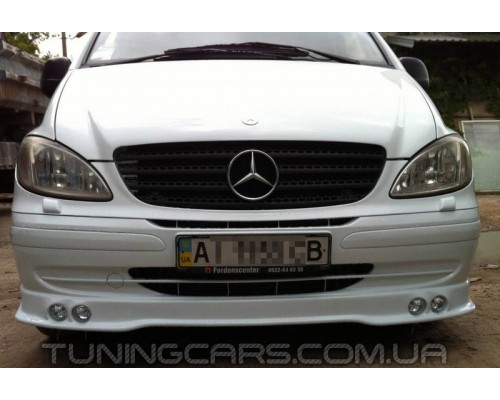 Накладка на передний бампер Mercedes Vito 639 (Viano) (под покраску) - 3805-00