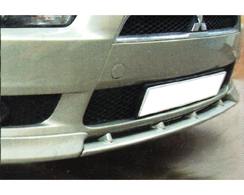 Накладка на передний бампер Mitsubishi Lancer X Средняя  /  Центральная (под покраску) - 0706-00