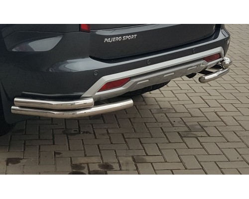 Защита заднего бампера (углы) для Mitsubishi Pajero Sport (2020+) MHPJ.20.B1-12 d60мм x 1.6 - 21737-33
