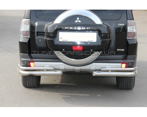 Защита заднего бампера (углы) для Mitsubishi Pajero Wagon 4 (2006+) MHWG.06.B1-12 d60мм x 1.6 - 1237-33