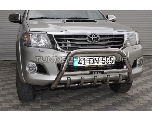 Защита переднего бампера для Toyota Hilux (2004-2015) TYHL.04.F1-03 d60мм x 1.6 - 1410-33