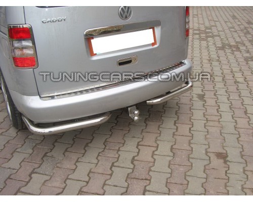 Защита заднего бампера (углы) для Volkswagen Caddy Type 2k (2010-2015) VWCD.10.B1-09 d60мм x 1.6 - 8634-33