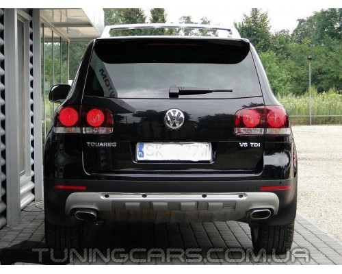 Накладка на задній бампер для Volkswagen Touareg (2003-2009) King Kong (під фарбування) - 3848-00