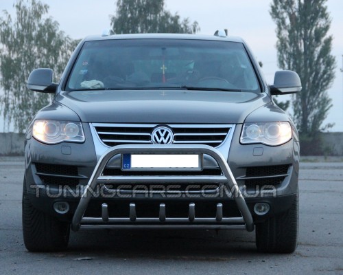 Захист переднього бампера для Volkswagen Touareg (2002-2007) VWTG.02.F1-03M d60мм x 1.6 - 8675-33
