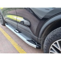 Боковые пороги Mevsim Grey (2 шт., алюминий) для Audi Q5 2017+
