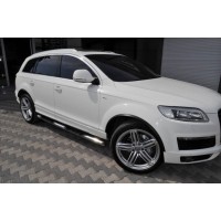 Бічні труби (2 шт., нерж.) d70 із пластиковими вставками для Audi Q7 2005-2015