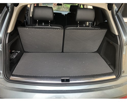 Килимок багажника 3 частини (EVA, чорний) (7 місць) для Audi Q7 2005-2015 - 75667-11