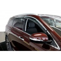 Ветровики с хром молдингом (4 шт, HIC) для Audi Q7 2015+