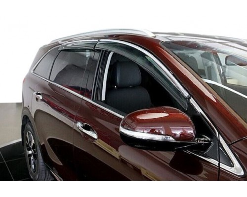 Ветровики с хром молдингом (4 шт, HIC) для Audi Q7 2015+ - 66604-11