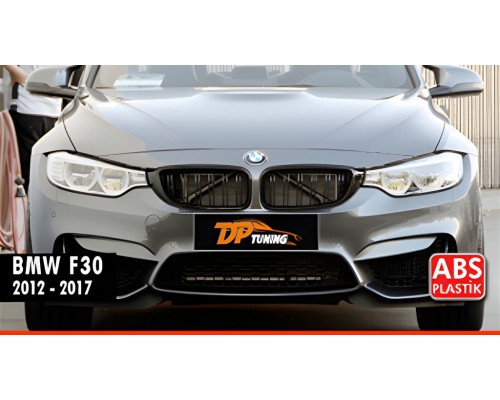 Решетка-ноздри (2012-2015, 2 шт, черный глянец) для BMW 3 серия F-30/31/34