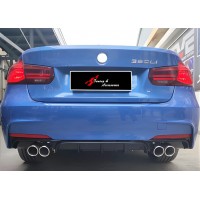 Задний диффузор DPT V-2 (для M Performance, черный глянец) для BMW 3 серия F-30/31/34 2012-2019 гг