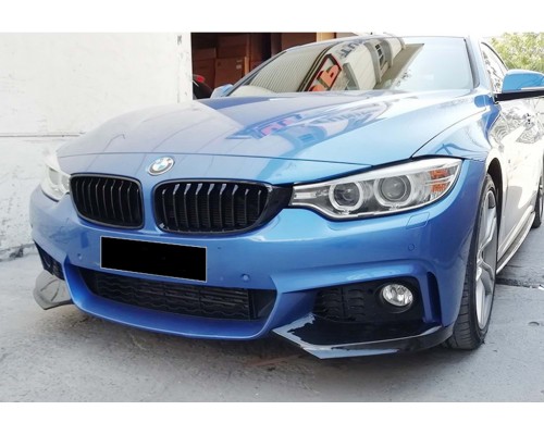 Накладка на передний бампер DPT Flap V-1 (для M-Technic, черный глянец) для BMW 4 серия F-32 2012-2020 гг