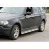 Бічні пороги KB001 (нерж) 60 мм для BMW X3 E-83 2003-2010