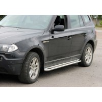 Бічні пороги KB001 (нерж) 60 мм для BMW X3 E-83 2003-2010