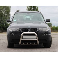 Кенгурятник QT006 (нерж.) 60 мм для BMW X3 E-83 2003-2010