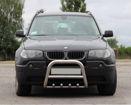 Кенгурятник QT006 (нерж.) 60 мм для BMW X3 E-83 2003-2010