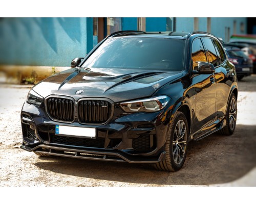 Передняя Lip накладка Paradigm V-2 (2018-2022, натуральный карбон) для BMW X5 G05 2019- гг