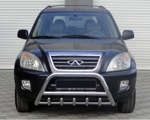 Кенгурятник WT003 (нерж.) d60 з трубою для Chery Tiggo I 2005-2014