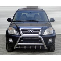 Кенгурятник WT003 (нерж.) d50 з трубою для Chery Tiggo I 2005-2014
