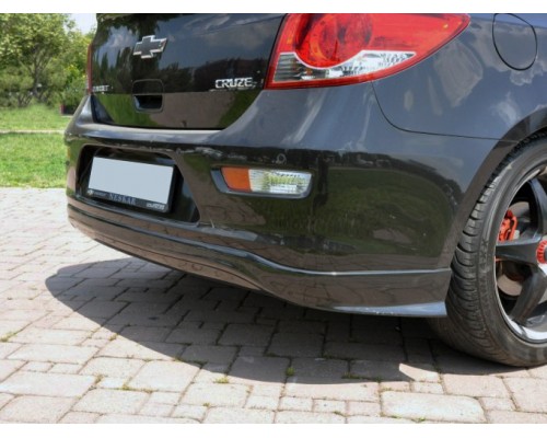 Накладка на задний бампер HB (Meliset, под покраску) для Chevrolet Cruze 2009-2015