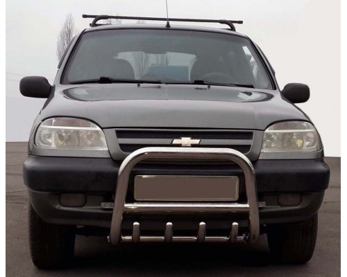 Кенгурятник QT006 (нерж) для Chevrolet Niva