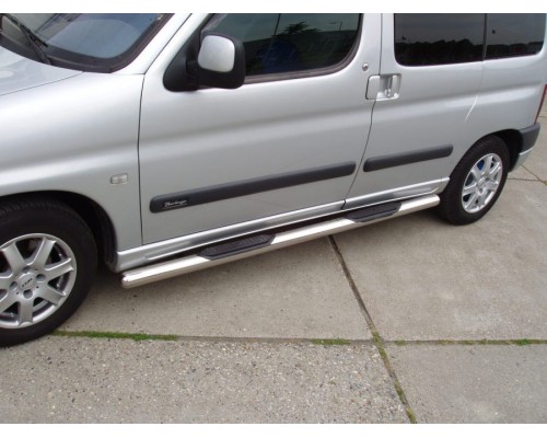 Бічні труби (2 шт., нерж.) Ø60, без пластикових підставок для Citroen Berlingo 1996-2008