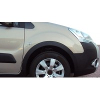 Накладки на арки (4 шт, чорні) 1 бічні двері, Метал для Citroen Berlingo 2008-2018