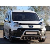 Кенгурятник WT003-Plus (нерж.) 60 мм для Citroen Berlingo 2008-2018