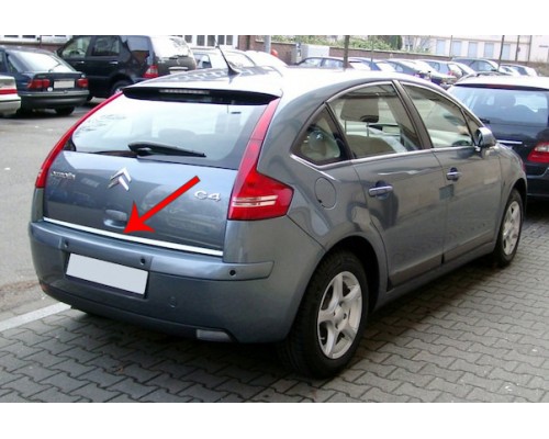 Накладка нижньої кромки кришки багажника (нерж.) Citroen C-4 2005-2010 - 48464-11