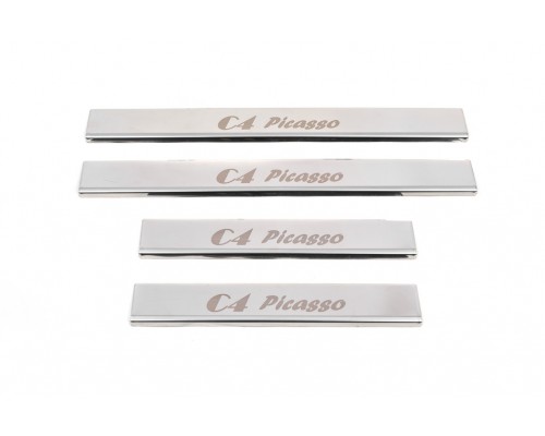 Накладки на пороги Carmos (4 шт, нерж.) для Citroen C-4 Picasso 2006-2013 - 60769-11
