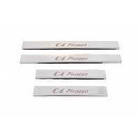 Накладки на пороги Carmos (4 шт, нерж.) для Citroen C-4 Picasso 2013+