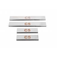 Накладки на пороги Carmos V1 (4 шт, нерж.) для Citroen C-5 2008+