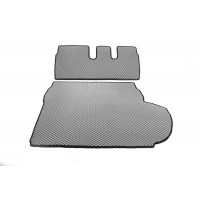 Килимок багажника для Citroen C-Crosser (EVA, поліуретановий, сірий, Без сабвуфера) 7-місний