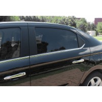 Окантовка стекол (нерж.) 6 шт, Carmos (с форточкой) для Citroen C-Elysee