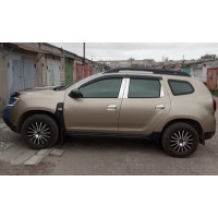 Молдинг дверных стоек (6 шт, нерж.) для Dacia Duster 2008-2018