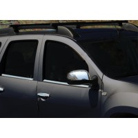 Накладки на зеркала вариант 1 (2 шт) OmsaLine - Итальянская нержавейка для Dacia Duster 2008-2018