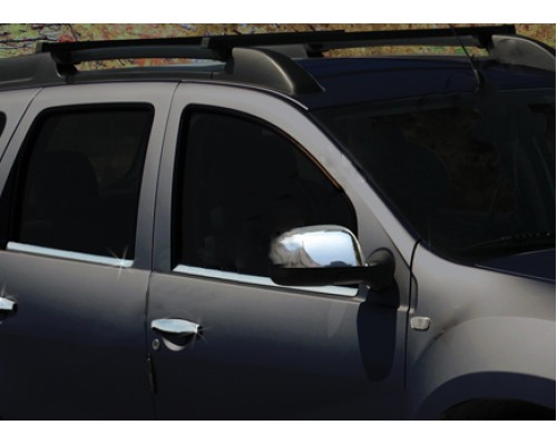 Накладки на зеркала вариант 1 (2 шт) OmsaLine - Итальянская нержавейка для Dacia Duster 2008-2018 - 56559-11