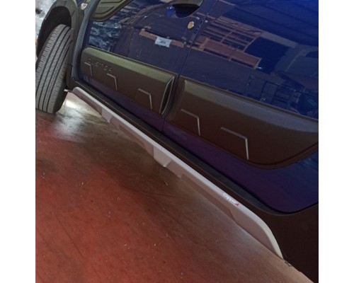 Накладки на боковые пороги EuroCap (2 шт, серые) для Dacia Duster 2018↗ гг.