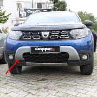 Накладка на передний бампер верхняя (ABS, серая) для Dacia Duster 2018+