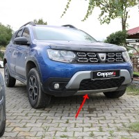 Накладка на передний бампер нижняя (ABS, серая) для Dacia Duster 2018+