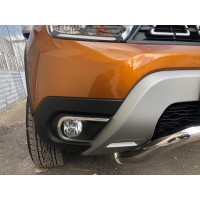 Накладки на противотуманки (2 шт, нерж) Carmos - Турецкая сталь для Dacia Duster 2018+
