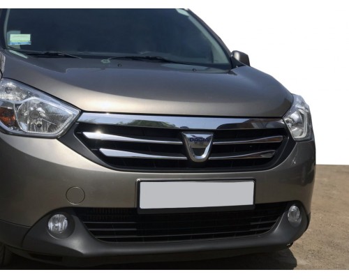 Накладки на грати (2013-2015, 4 шт, нерж.) для Dacia Lodgy 2013+ - 49776-11