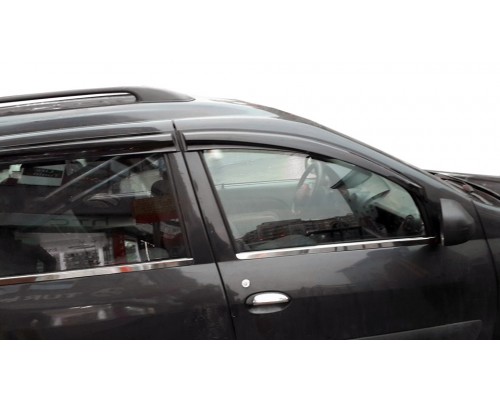 Наружняя окантовка стекол (4 шт, нерж.) Carmos - Турецкая нержавейка для Dacia Logan MCV 2008-2014 - 74462-11
