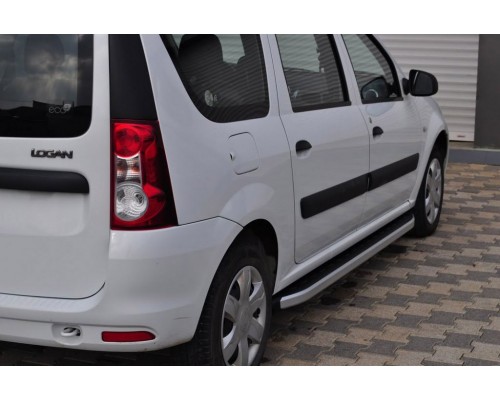 Боковые пороги Fullmond (2 шт, алюм.) для Dacia Logan MCV 2008-2014 - 66876-11
