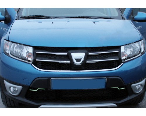 Накладки на решетку (4 шт, нерж.) для Dacia Logan MCV 2013+ - 56805-11