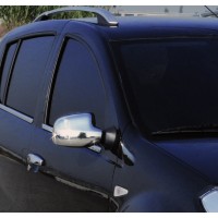 Dacia Sandero 2007-2013 Накладки на дзеркала (2 шт) Хромований пластик