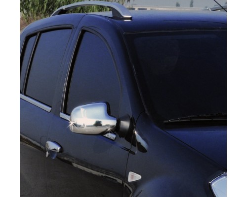 Dacia Sandero 2007-2013 Накладки на дзеркала (2 шт) Хромований пластик - 50632-11