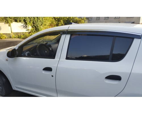 Вітровики з хромом (4 шт, Niken) для Dacia Sandero 2013+ - 57471-11